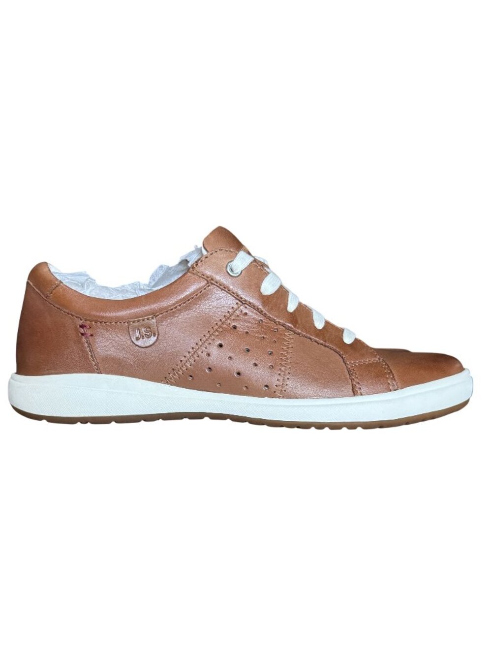 Josef Seibel Caren 01 Camel Brown Leather Lace Up Sneakers EU 38 US 7-7.5